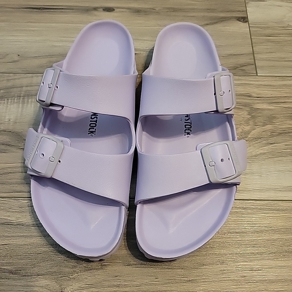 Birkenstock‎ Germany Unisex L9 M7 EVA Rubber Slipper Double Buckle Lavender